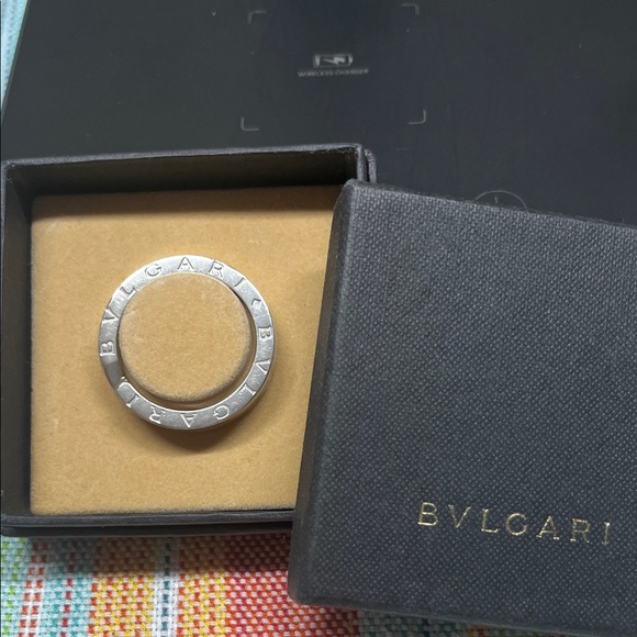 BVLGARI Bvlgari Key Ring or Necklace Pendant Logomania sterling silver in box